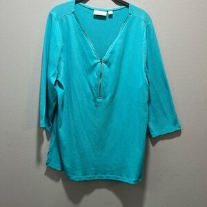 belle by Kim Gravel Size Large teal color top